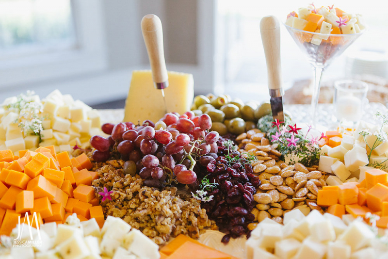 cheese and fruit display