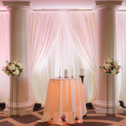 ceremony area with pipe and drape